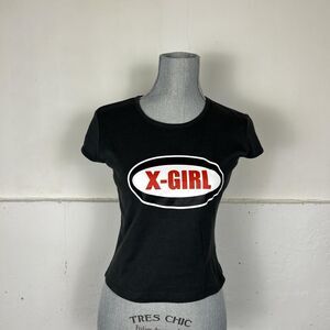 X-girl Women's Y2K Grey Baby Tee